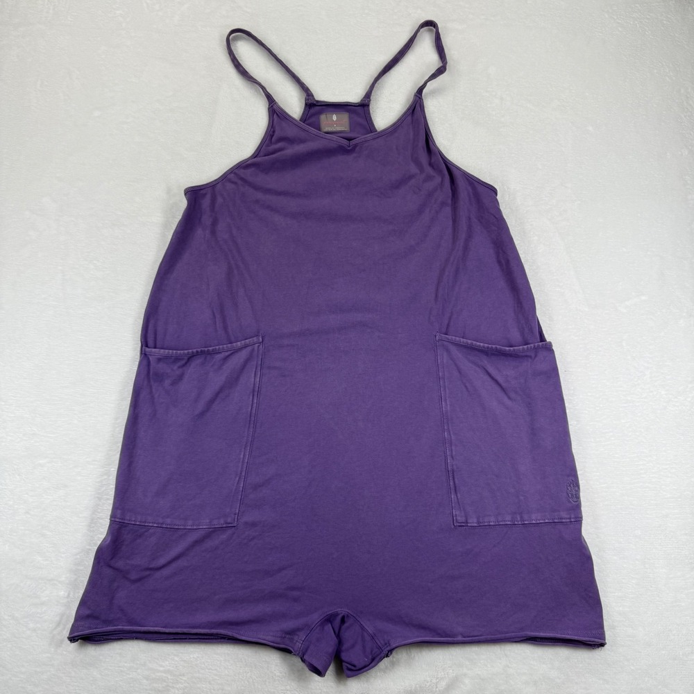 FP Movement Free People Hot Shot Onesie Purple Cotton Stretch Romper Womens S